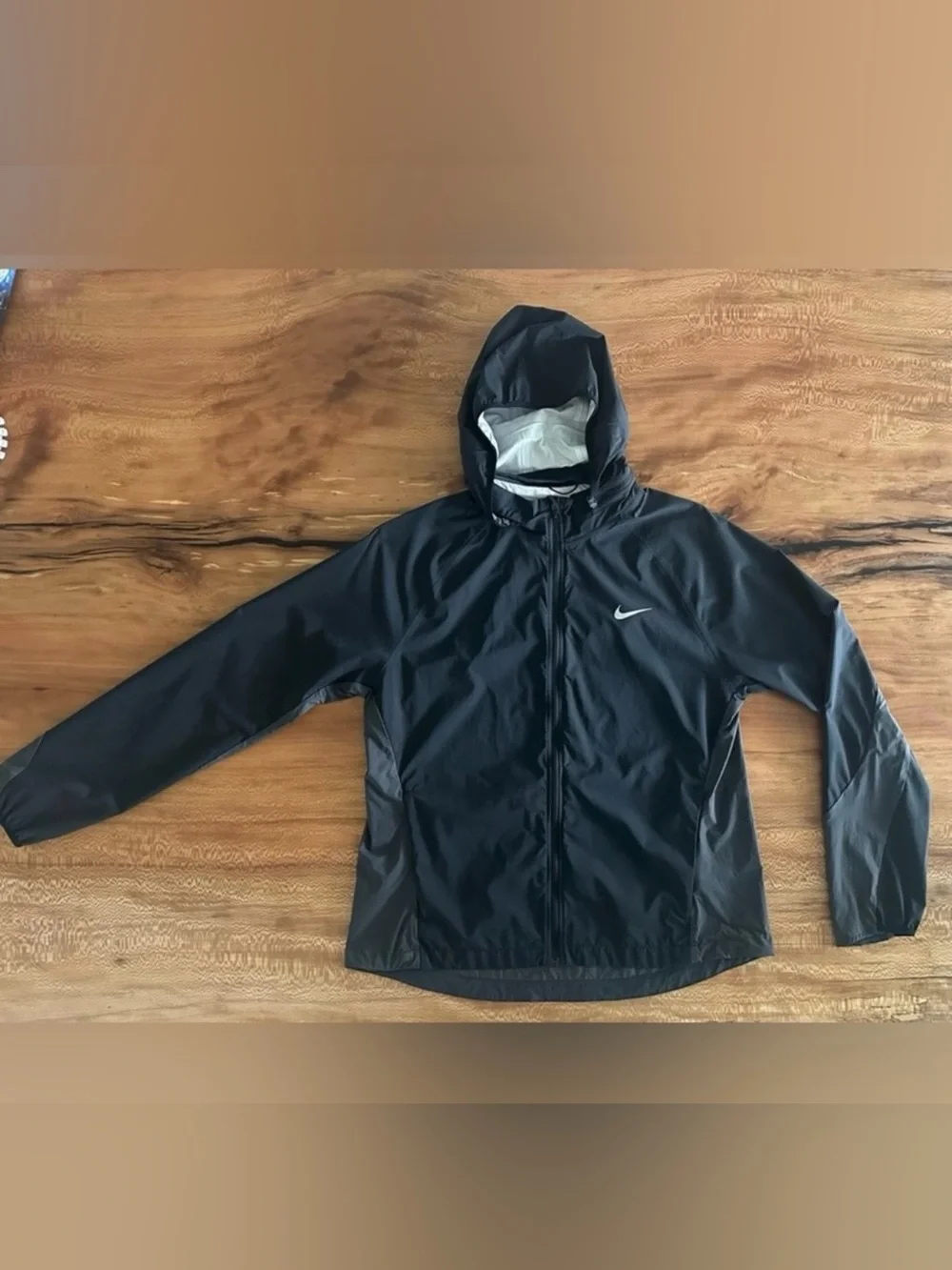 Women’s Nike Shield Windbreaker Jacket Black Grey | Size: Large